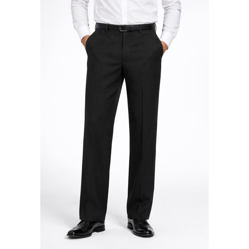 John Varvatos USA Mens Black Dress Pants Flat Front‎ Trousers 38x32 Wool Classic